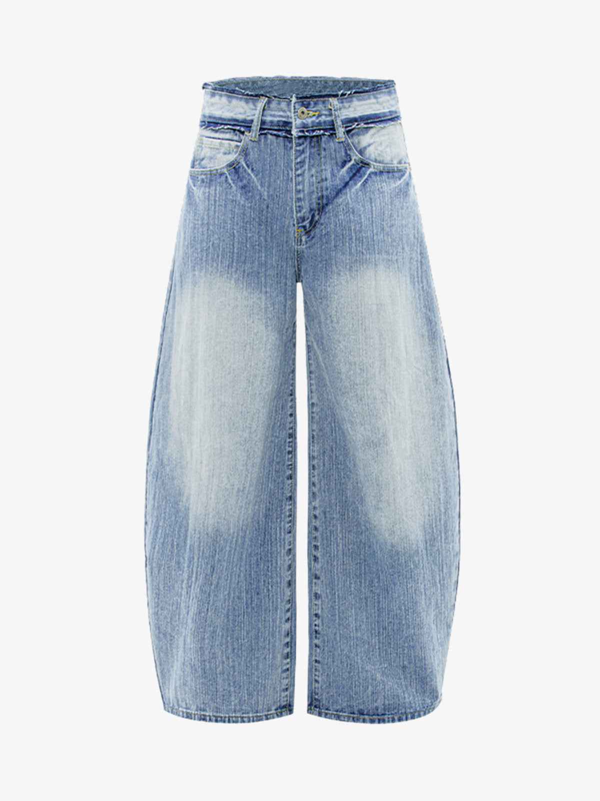 Vintage Washed Patchwork Distressed Scimitar Jeans