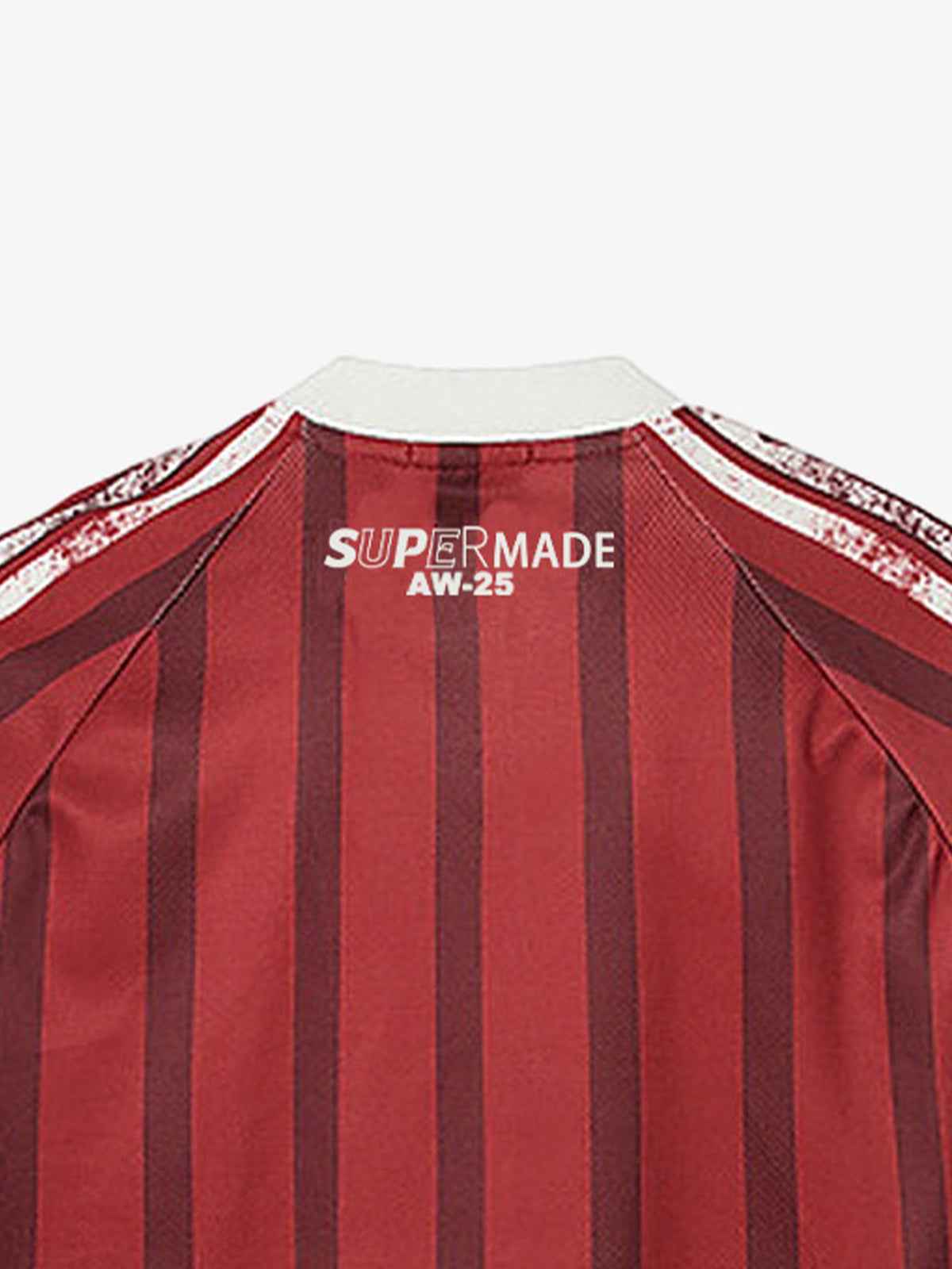 Retro Striped 88 Print Graphic Jersey Long-Sleeved T-Shirt