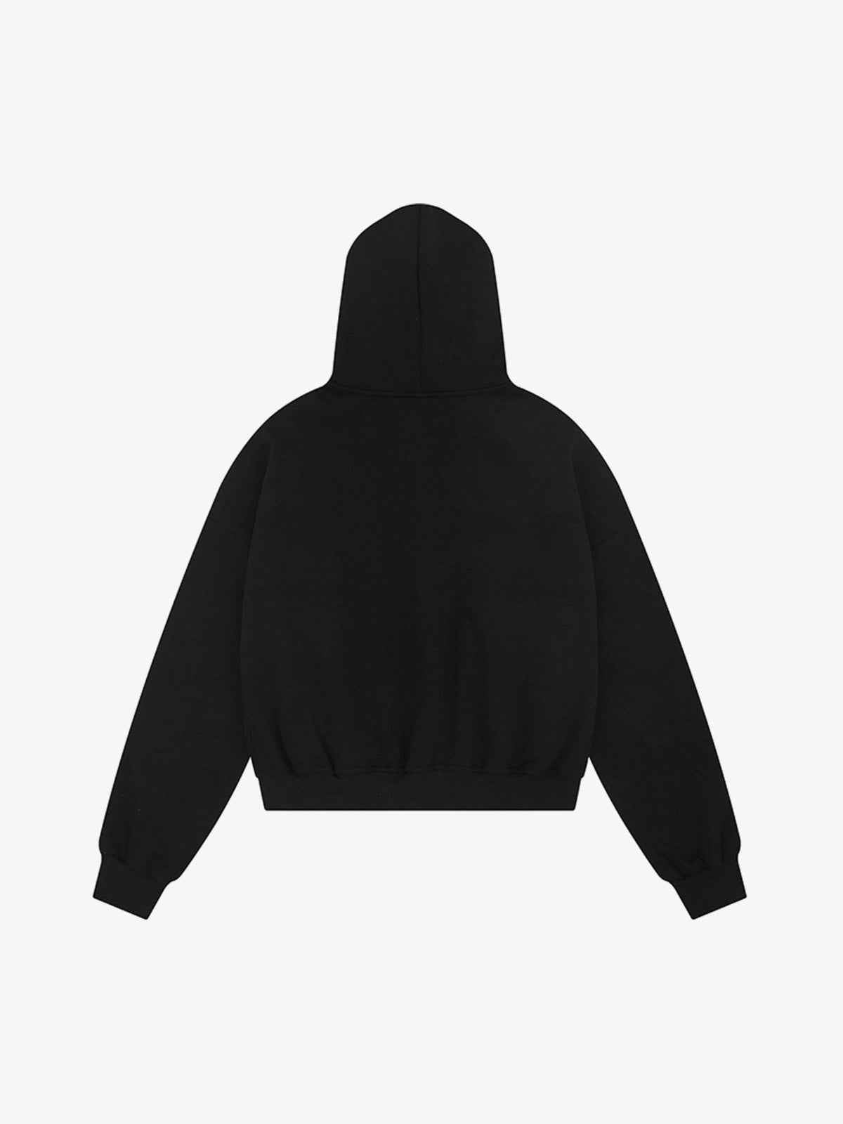 Street Hip-Hop Rhinestone Cropped Zip Up Hoodie