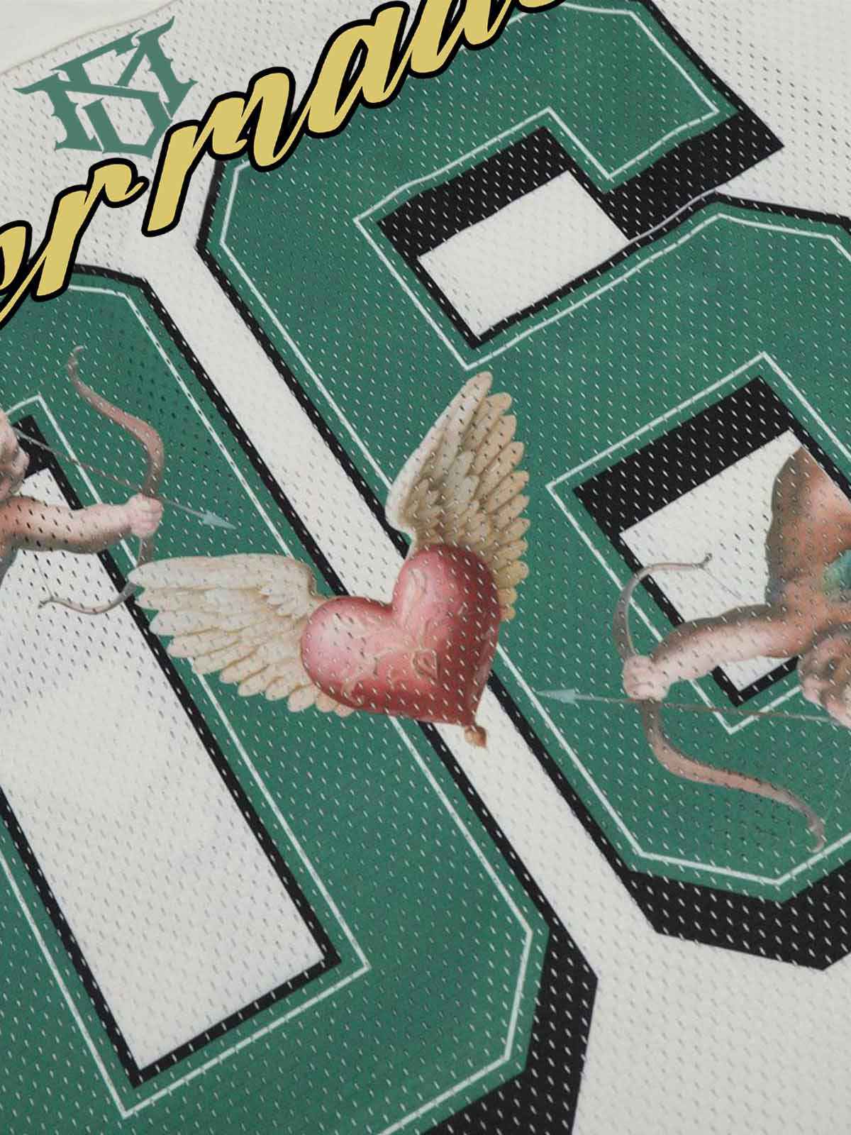 Oversized Sports Jersey V-Neck - Technical Mesh Block Streetwear T-Shirt