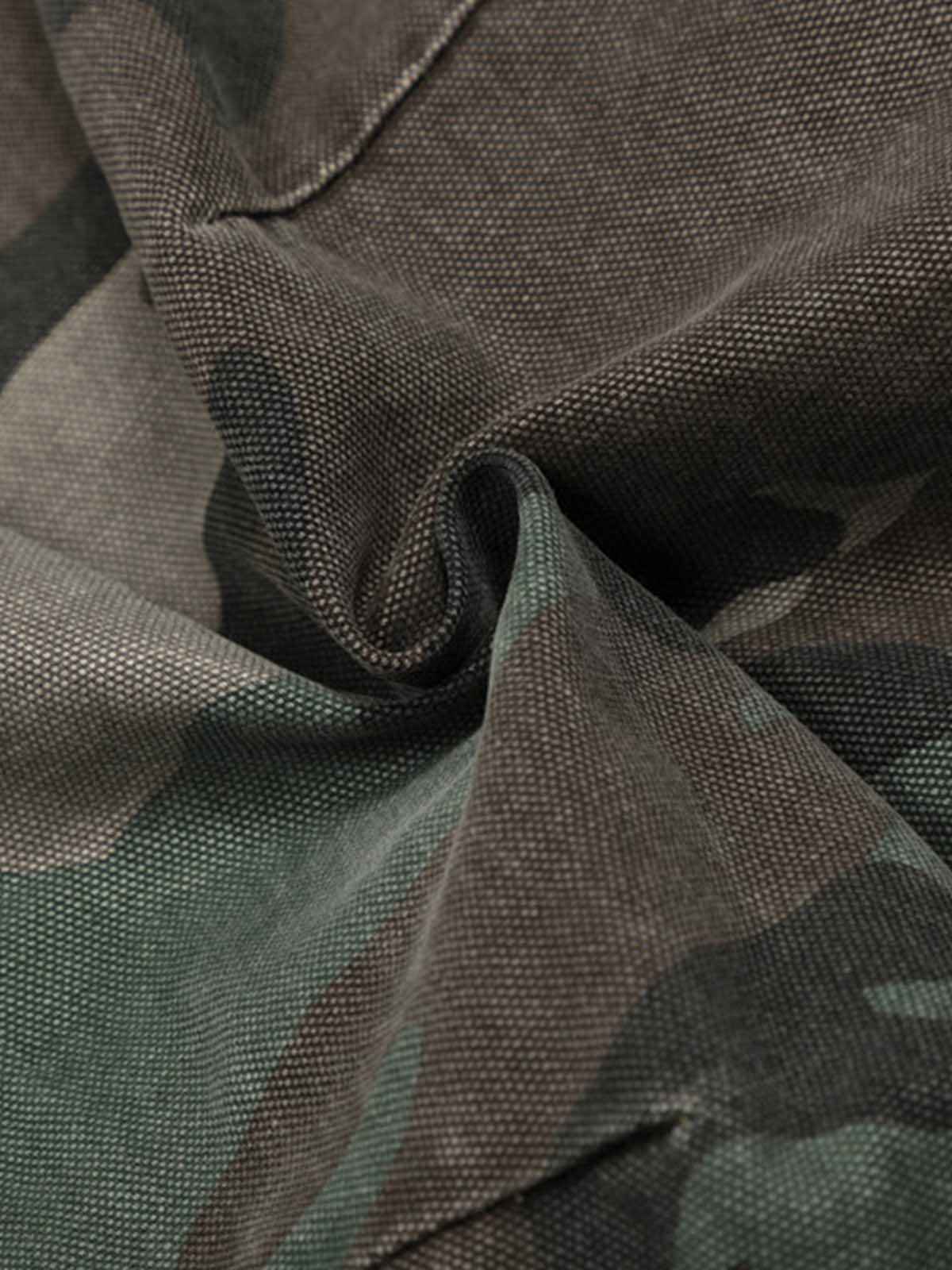 Retro Double Waist Camouflage Barrel Pants - 2555