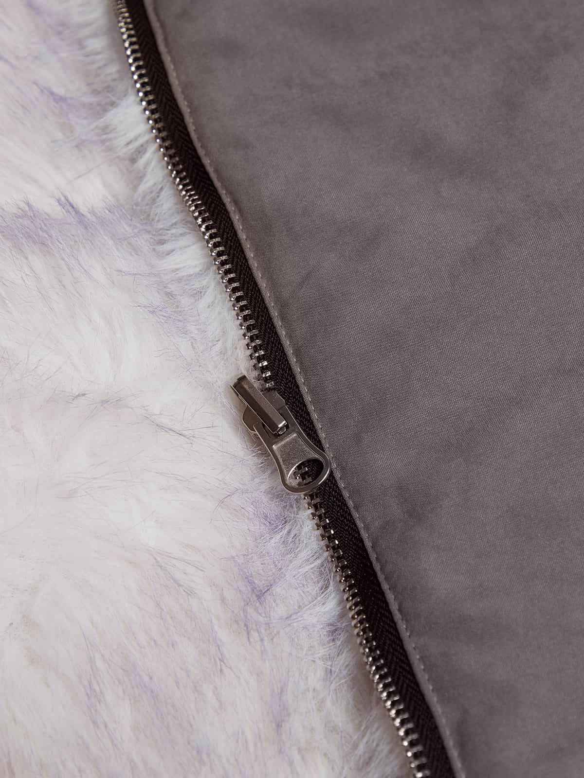 Oversized Reversible Fur Hooded Jacket - 2544