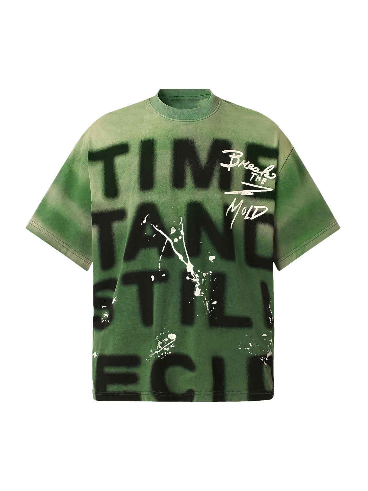 Ink Splash Letter Print T-Shirt - Unisex Oversized Graphic Streetwear Tee