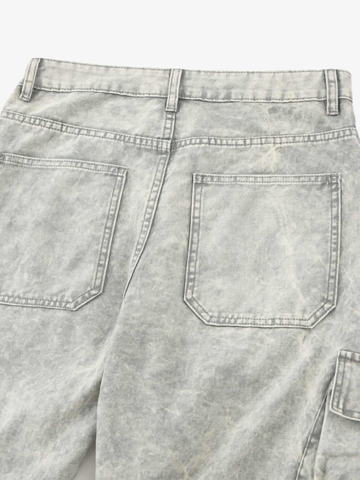 Vintage Washed Multi-Pocket Barrel Jeans