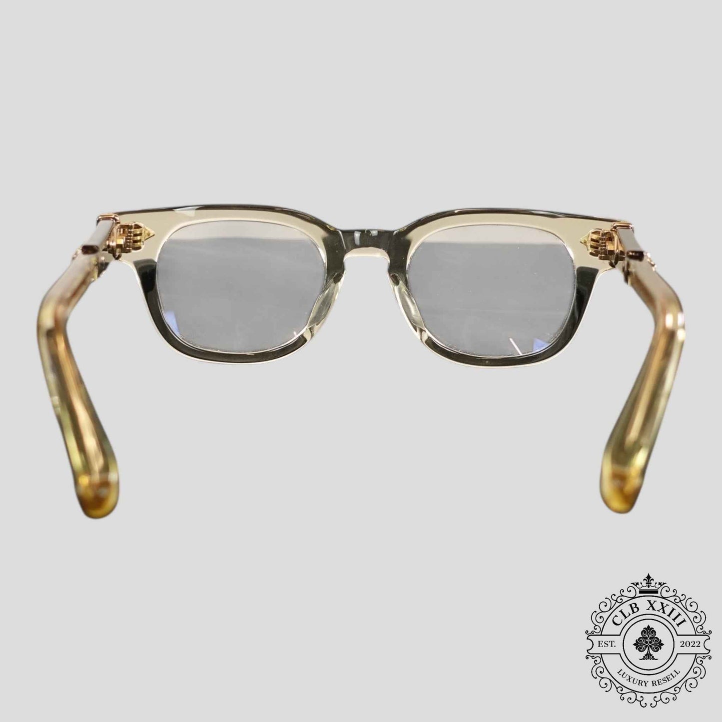 Chrome Hearts Jenna Tail Yea Glasses in Clear/Gold