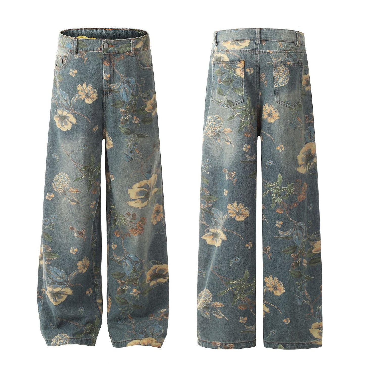Floral Vintage Print | Carpenter Jeans - Luxuryurbanwear