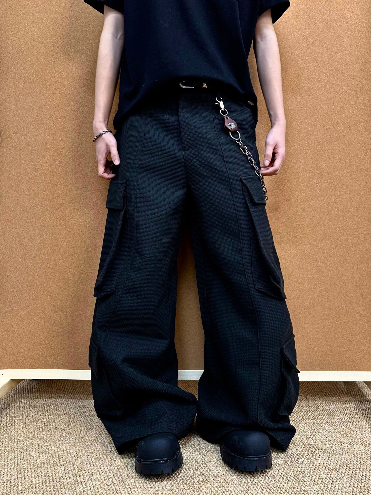 Unisex Multi-Pocket Wide Cargo Pants - Luxuryurbanwear