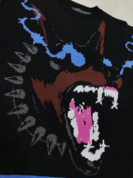 Doberman Graphic | Knit Sweater - Luxuryurbanwear