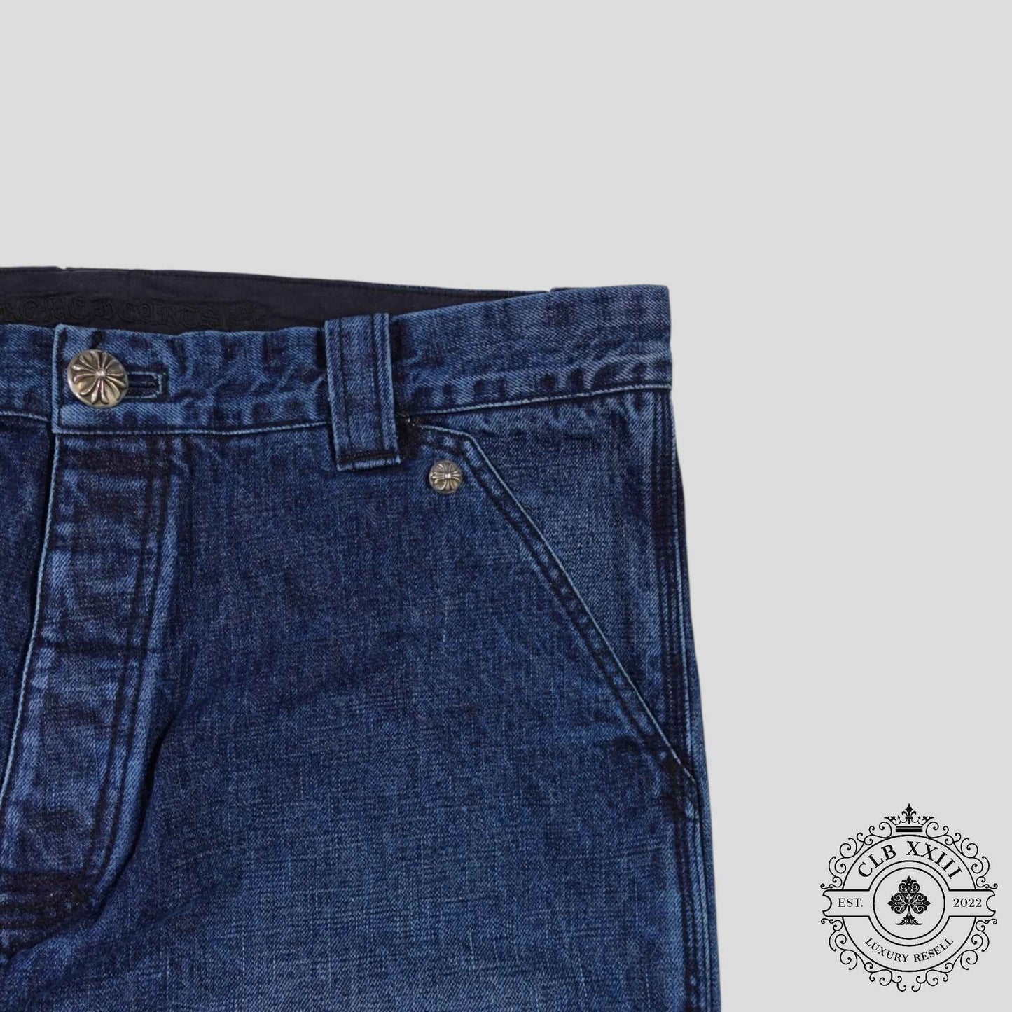 Chrome Hearts Double Turbo Diesel Carpenter Pants in Dark Wash