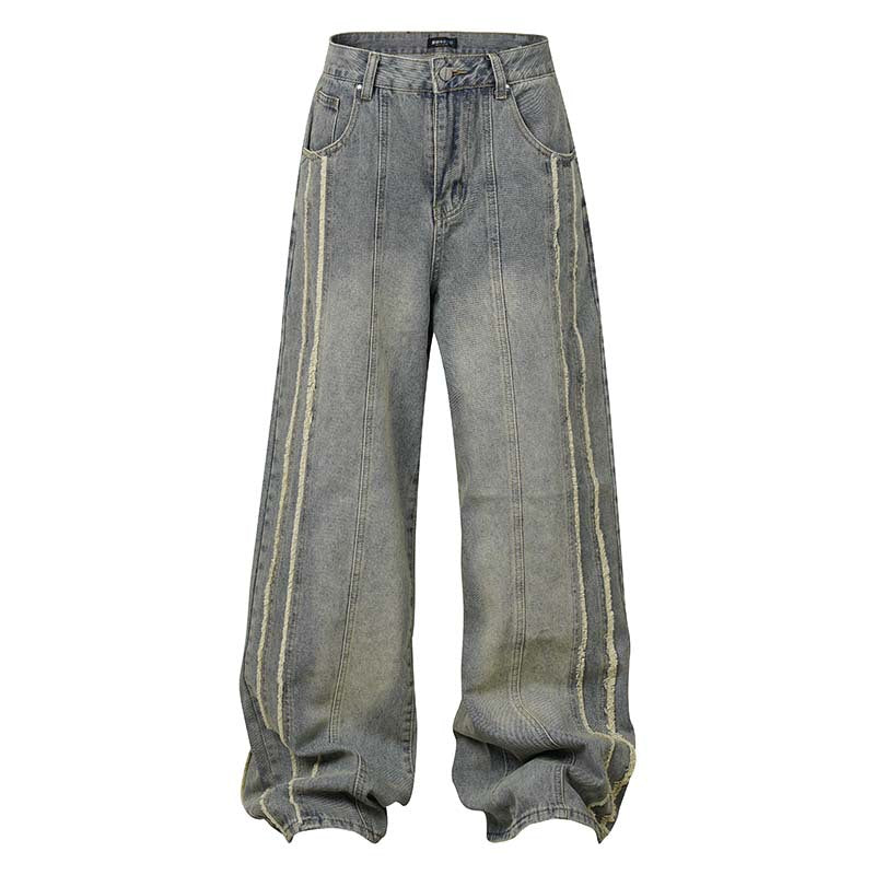 Washed Distressed Raw Edge | Baggy Jeans - Luxuryurbanwear