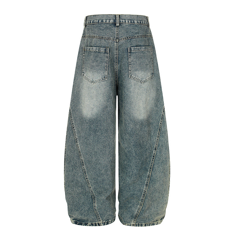 Wild Swerve | Leopard Inset Balloon Denim Pants - Luxuryurbanwear