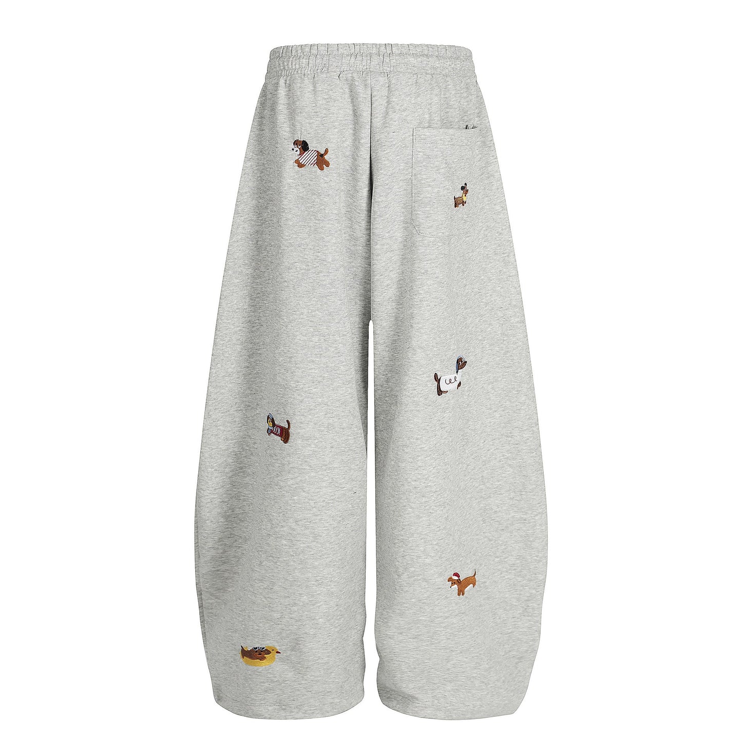 Embroidery | Dog Baggy Barrel Sweatpants - Luxuryurbanwear