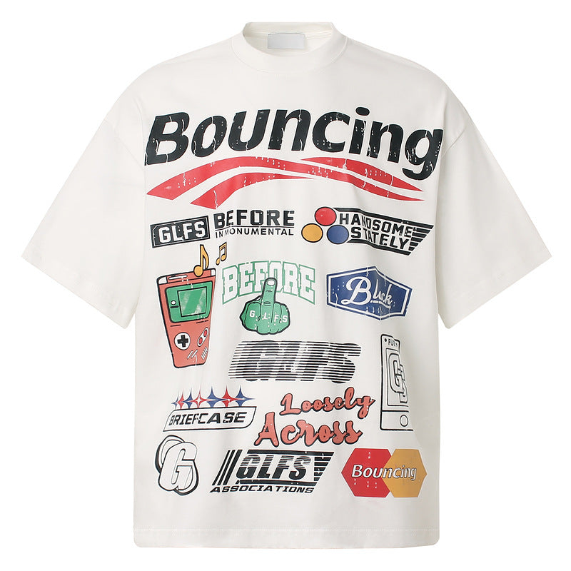 Bouncing Vintage T-Shirt - Distressed Retro Sport Luxury Tee | LuxuryUrbanwear - Luxuryurbanwear