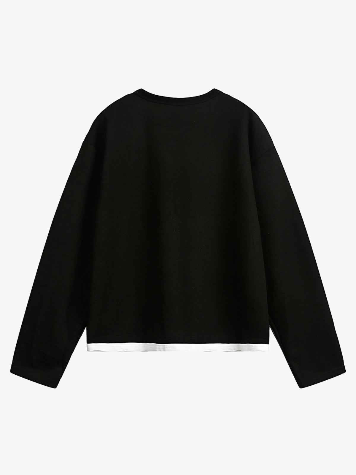 Layered Crewneck Star Print Long-Sleeve T-Shirt