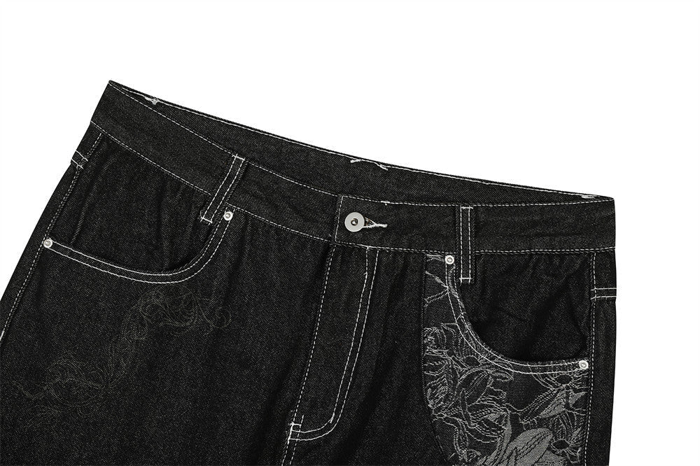 High Street Embroidery | Hip-Hop Jeans - Luxuryurbanwear