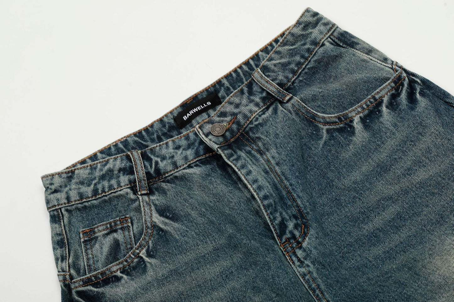 Blue Washed Baggy Denim Shorts - Classic Urban Jorts | LuxuryUrbanwear - Luxuryurbanwear
