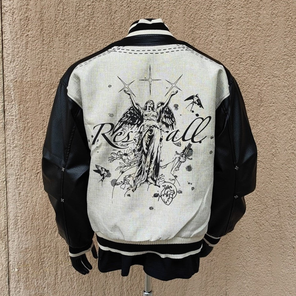 Street Art Graffiti | Leather Bomber Jacket - Luxuryurbanwear