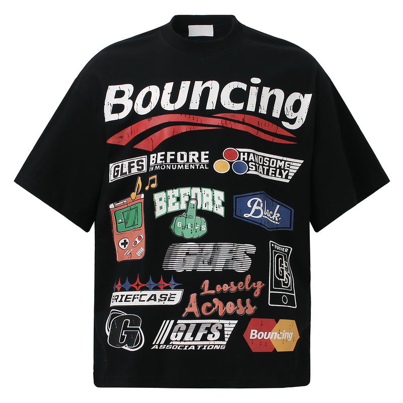 Bouncing Vintage T-Shirt - Distressed Retro Sport Luxury Tee | LuxuryUrbanwear - Luxuryurbanwear