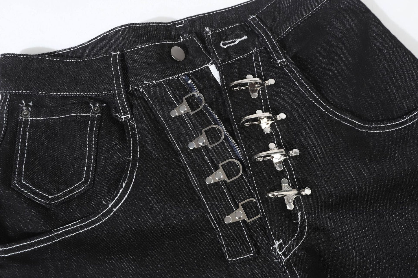 Metal Button Raw | Baggy Barrel Jeans - Luxuryurbanwear