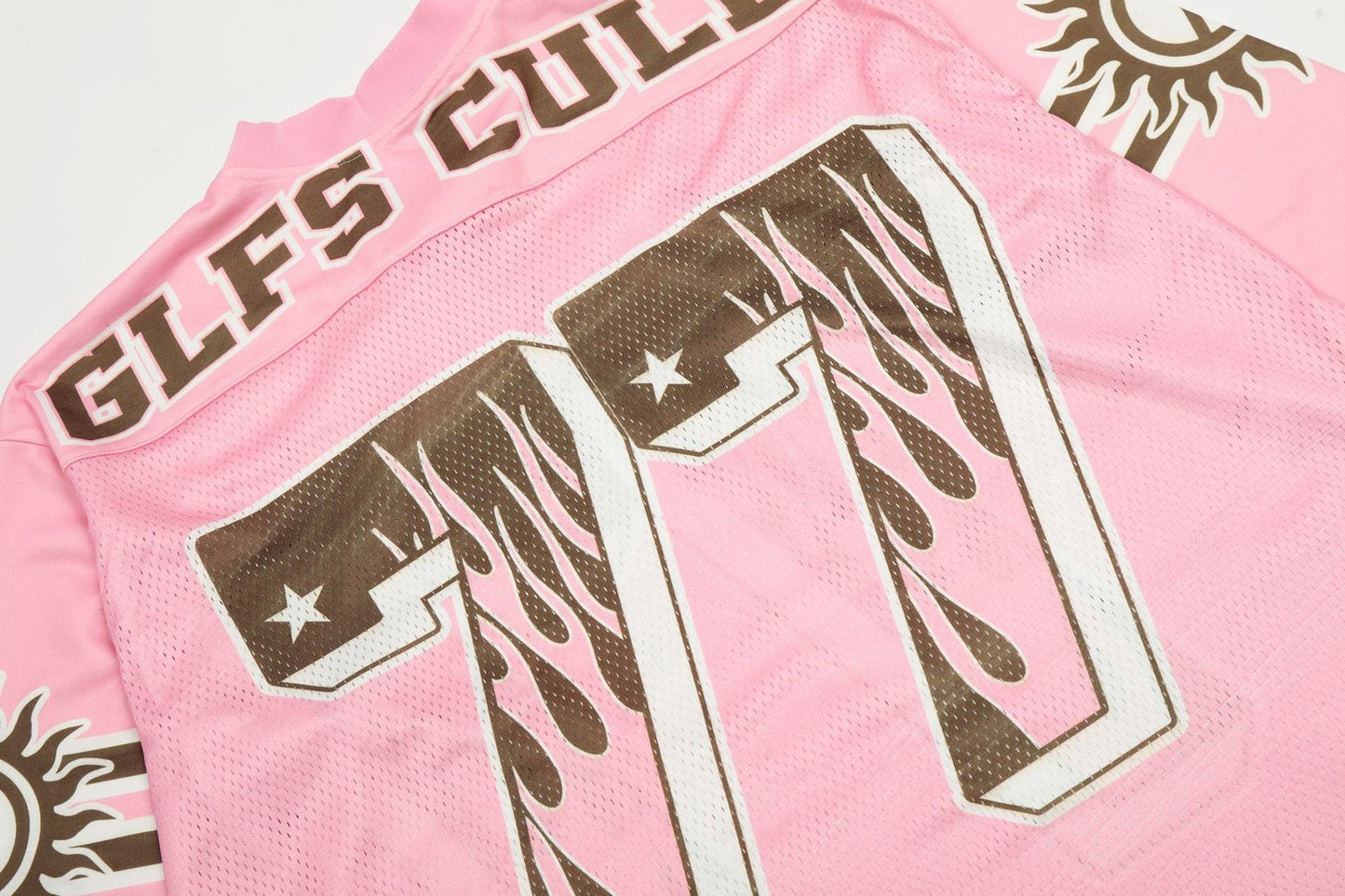 Retro Graphic Flame Number Print | Long-Sleeve Jersey T-Shirt - Luxuryurbanwear