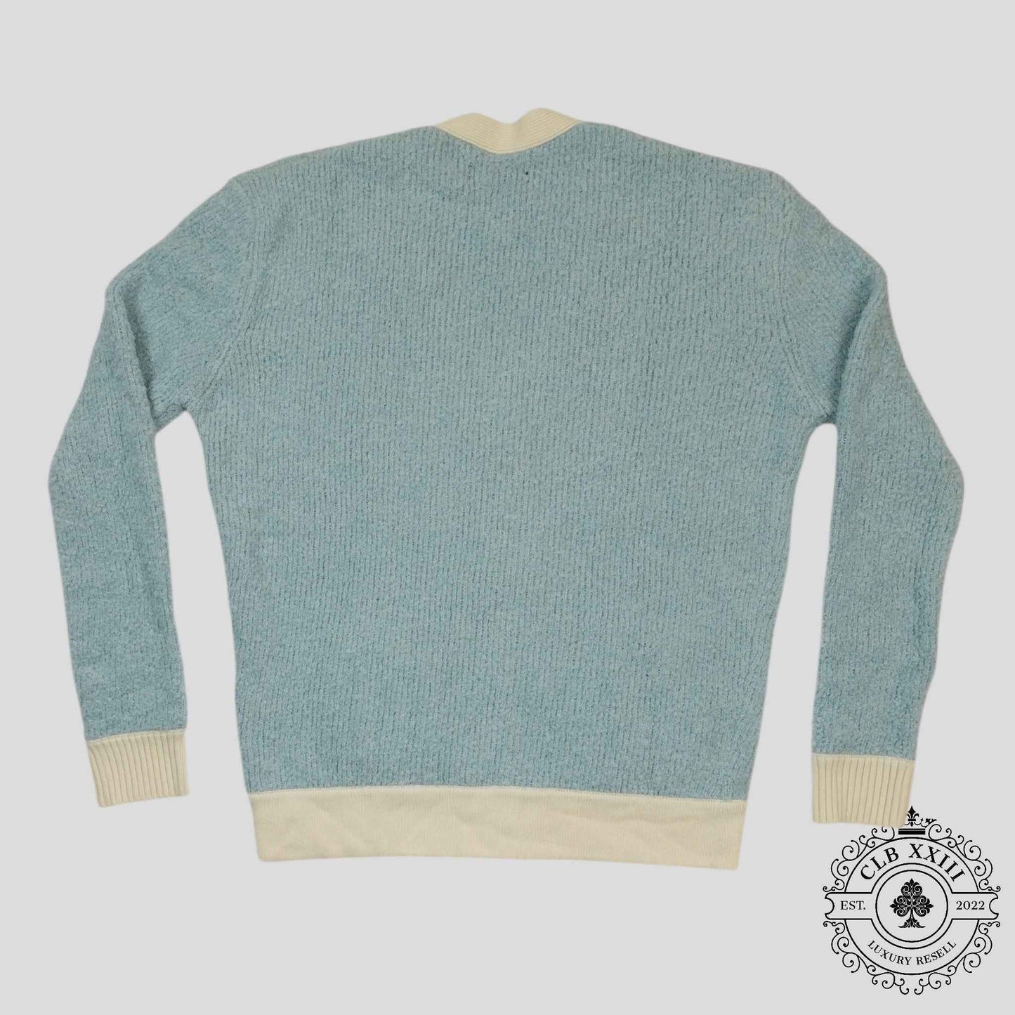 Amiri Fuzzy Wool Cardigan in Blue