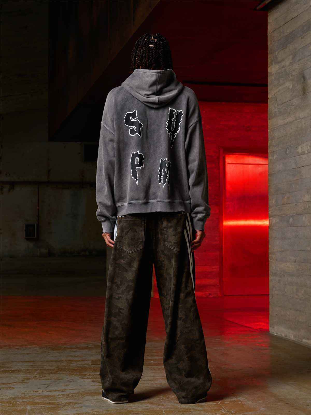 Original Distressed SPMD Graphic Cotton Hoodie