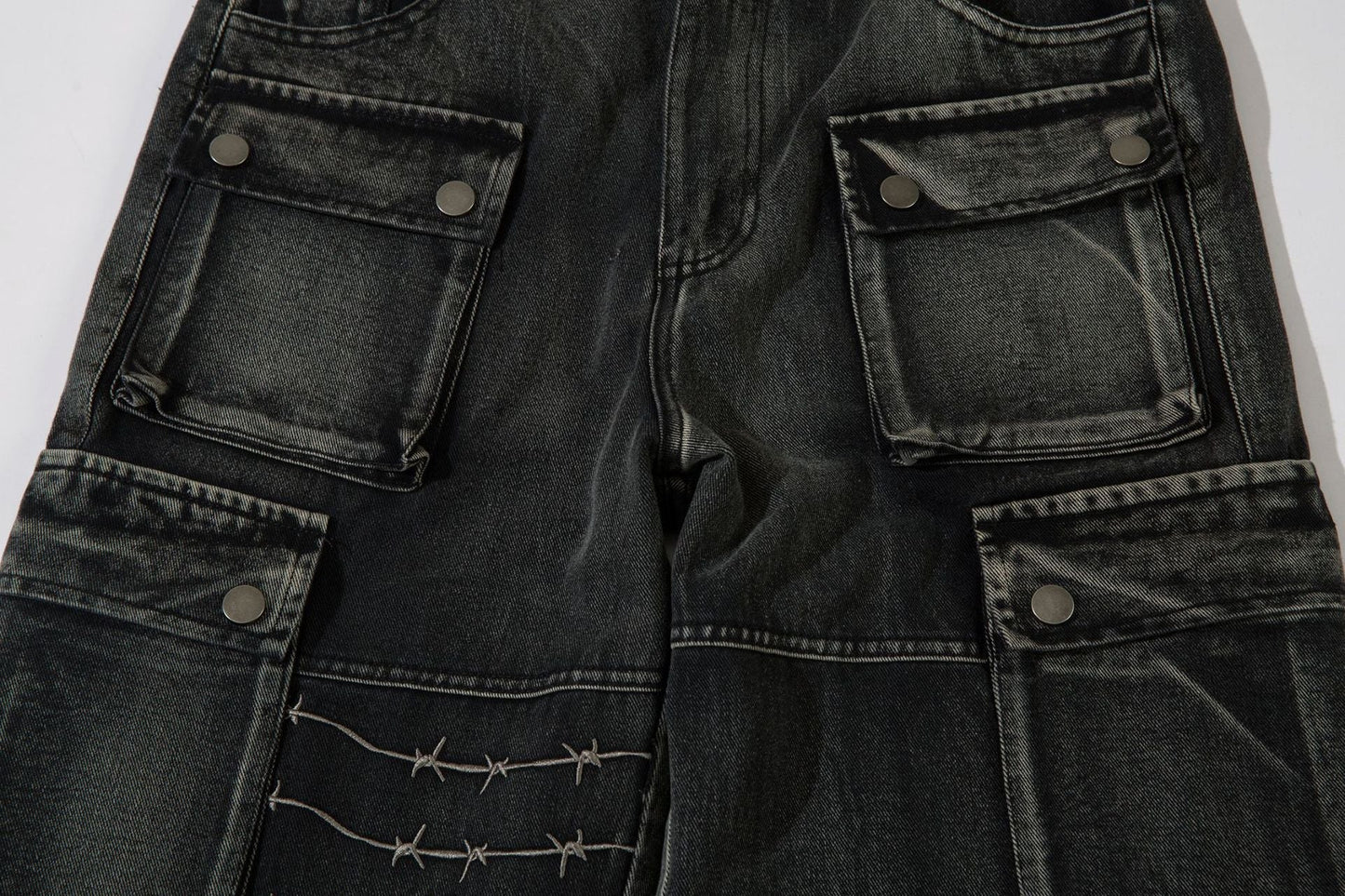Barbed Wire Print | Baggy Jeans - Luxuryurbanwear