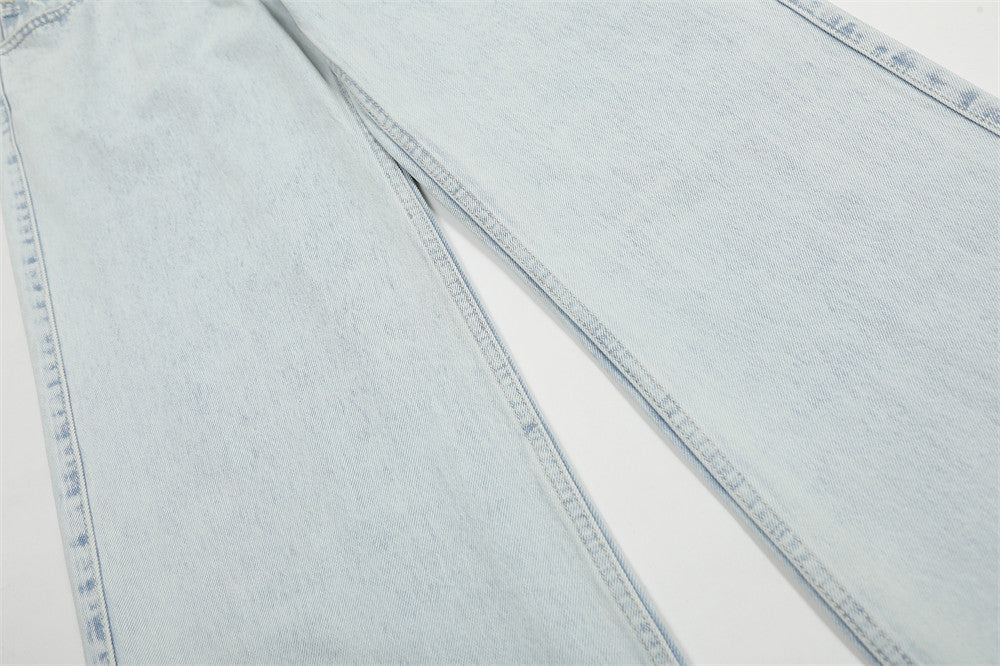 Light Blue Vintage | Straight Jeans - Luxuryurbanwear