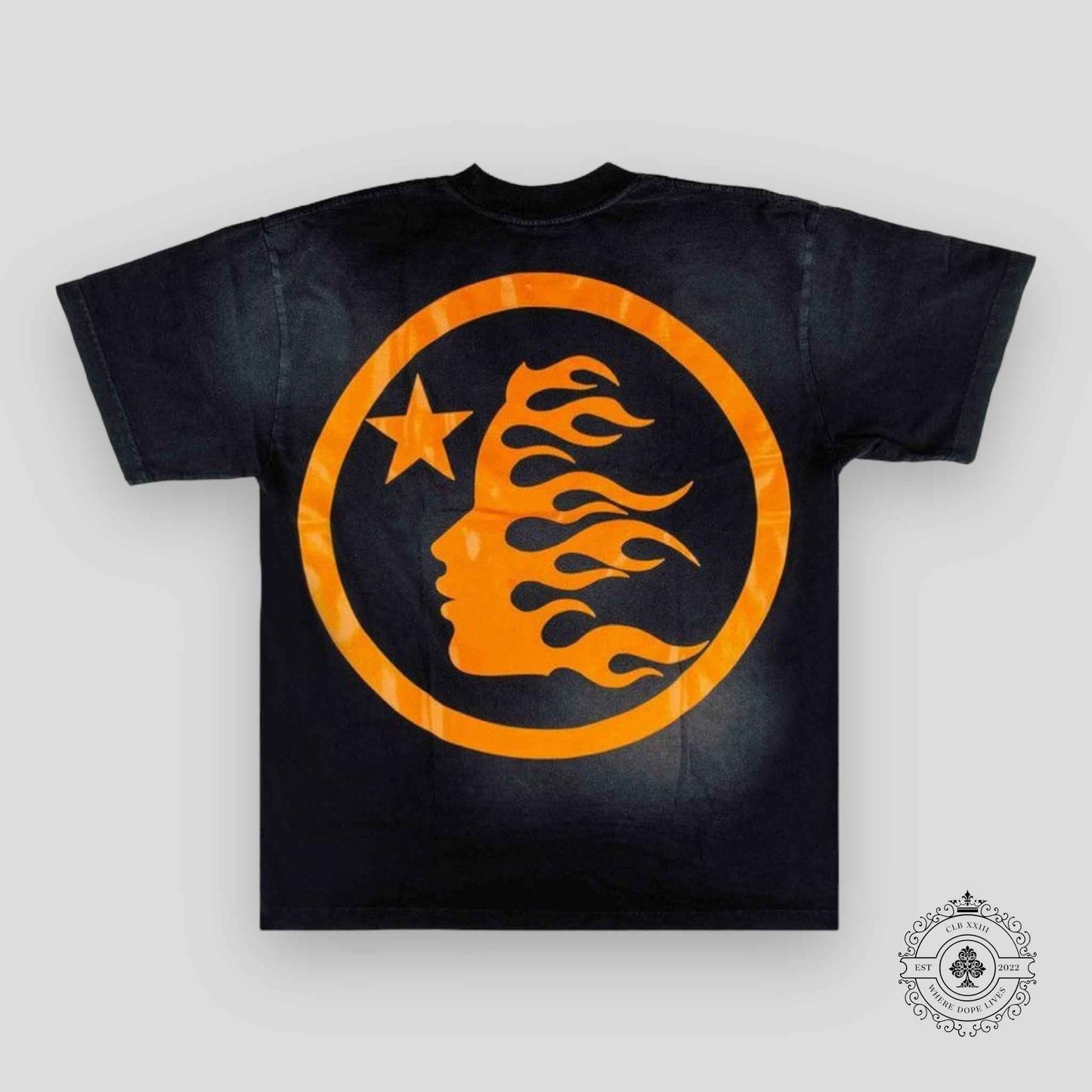 Hellstar Sport Logo Gel T-shirt in Black / Orange