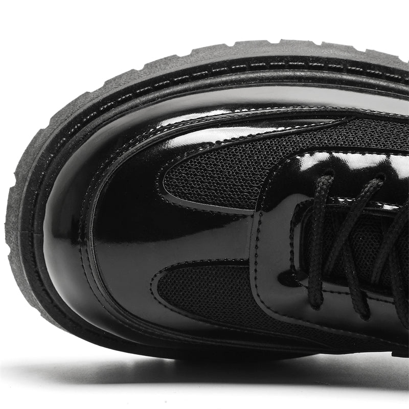 MLB LTHR-22 Glossy Platform Boots - Luxuryurbanwear