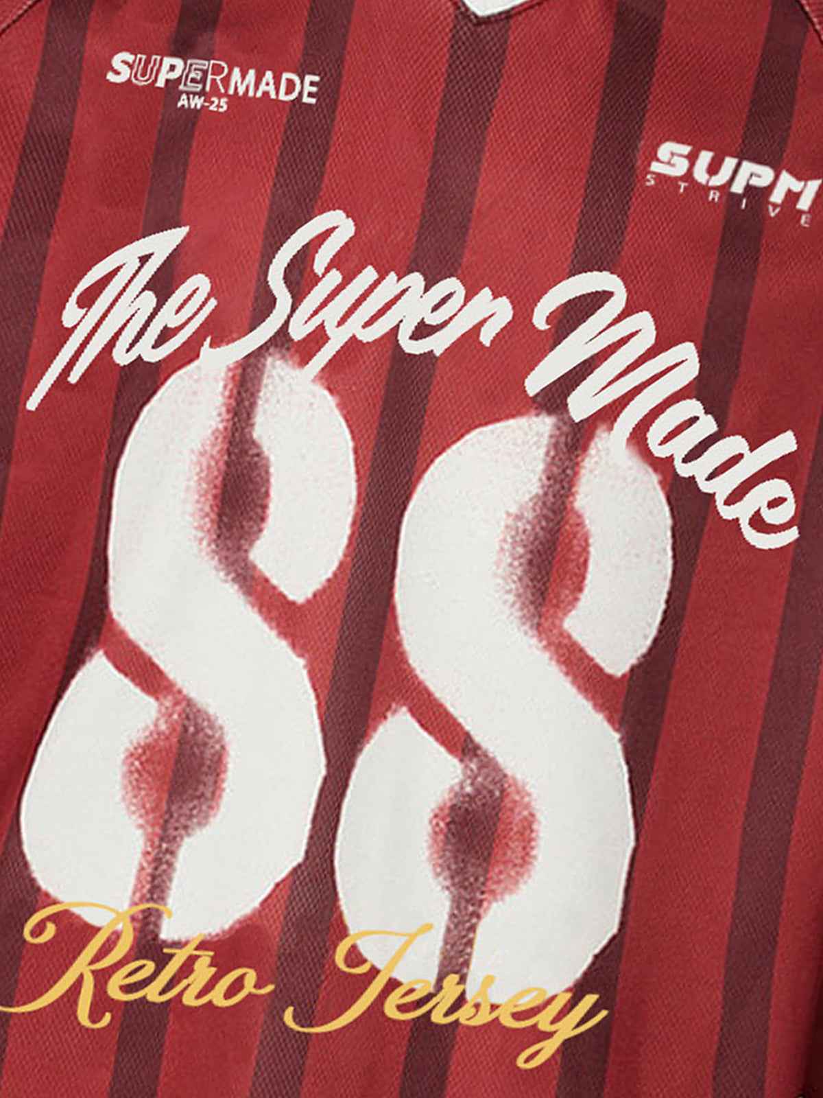 Retro Striped 88 Print Graphic Jersey Long-Sleeved T-Shirt