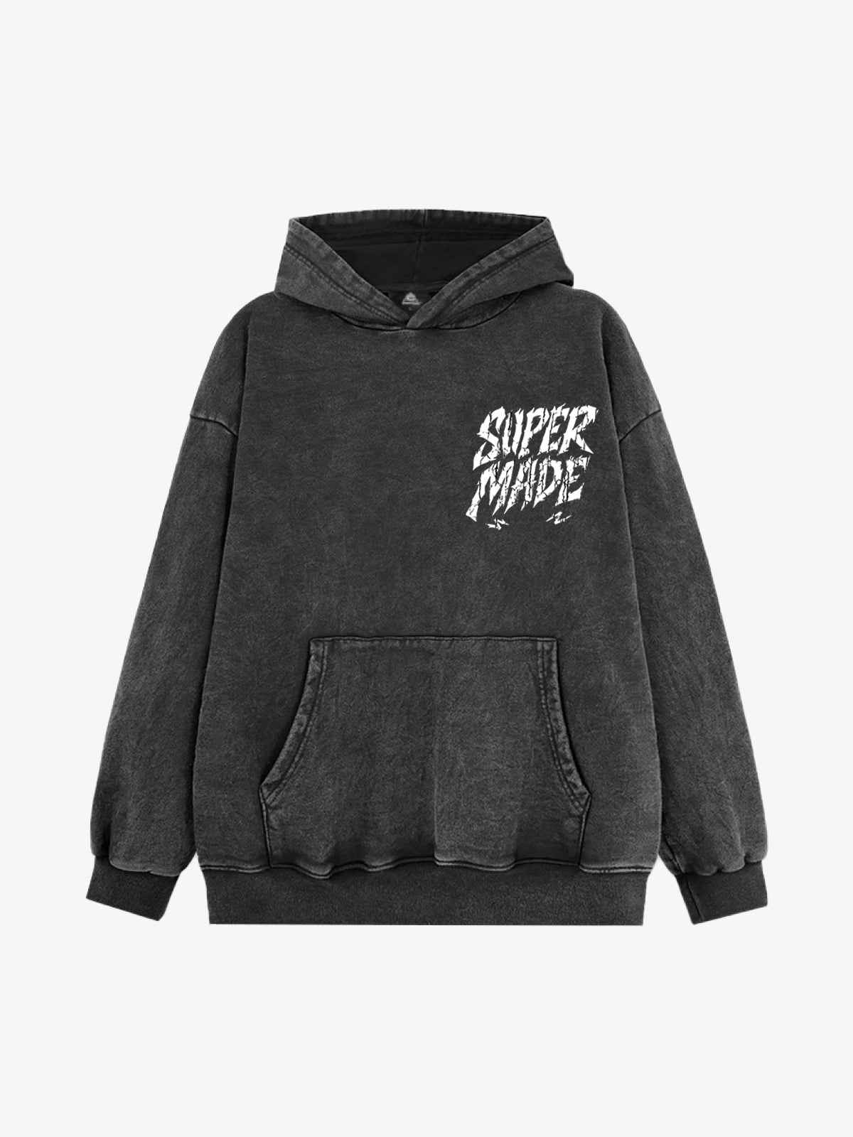 Distressed Graphic Bold Angel Wings Design Hoodie