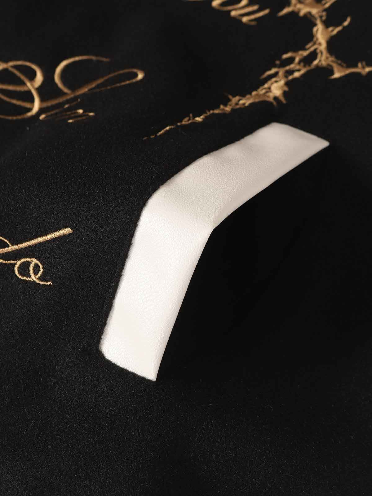 Gothic Gold Embroidered Varsity Jacket