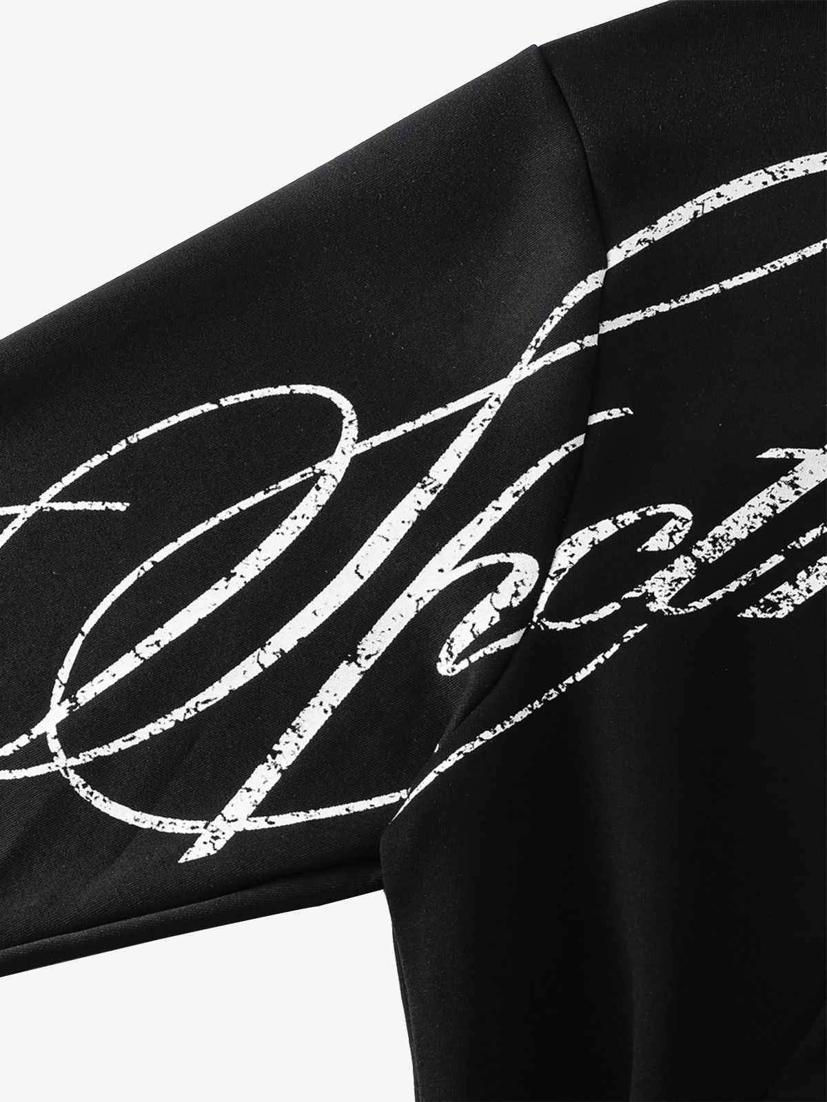 High Street Script Letter Print Zip-up Hoodie Jacket