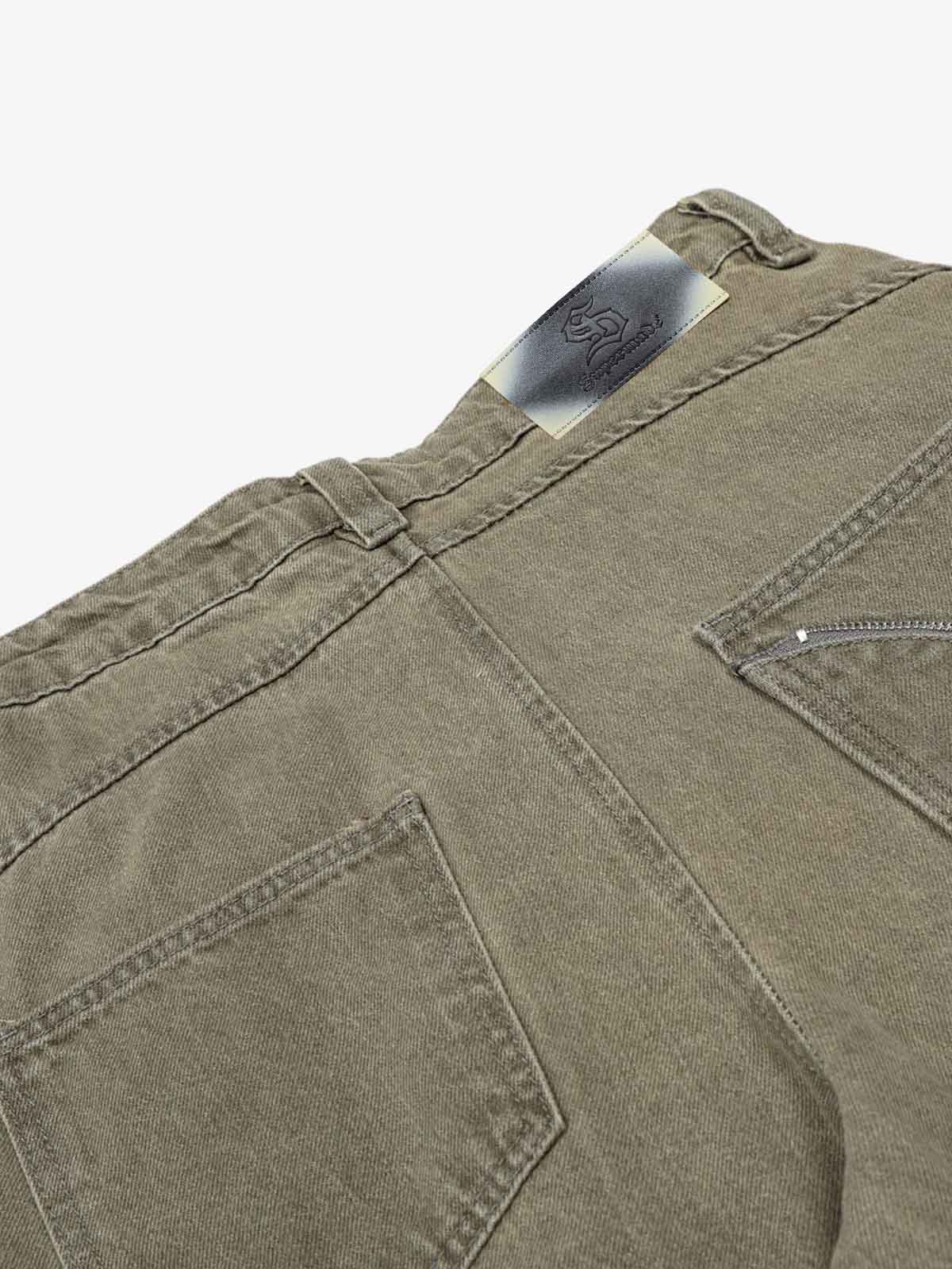 High Waist Pleated Barrel Leg Washed Pants - Luxuryurbanwear