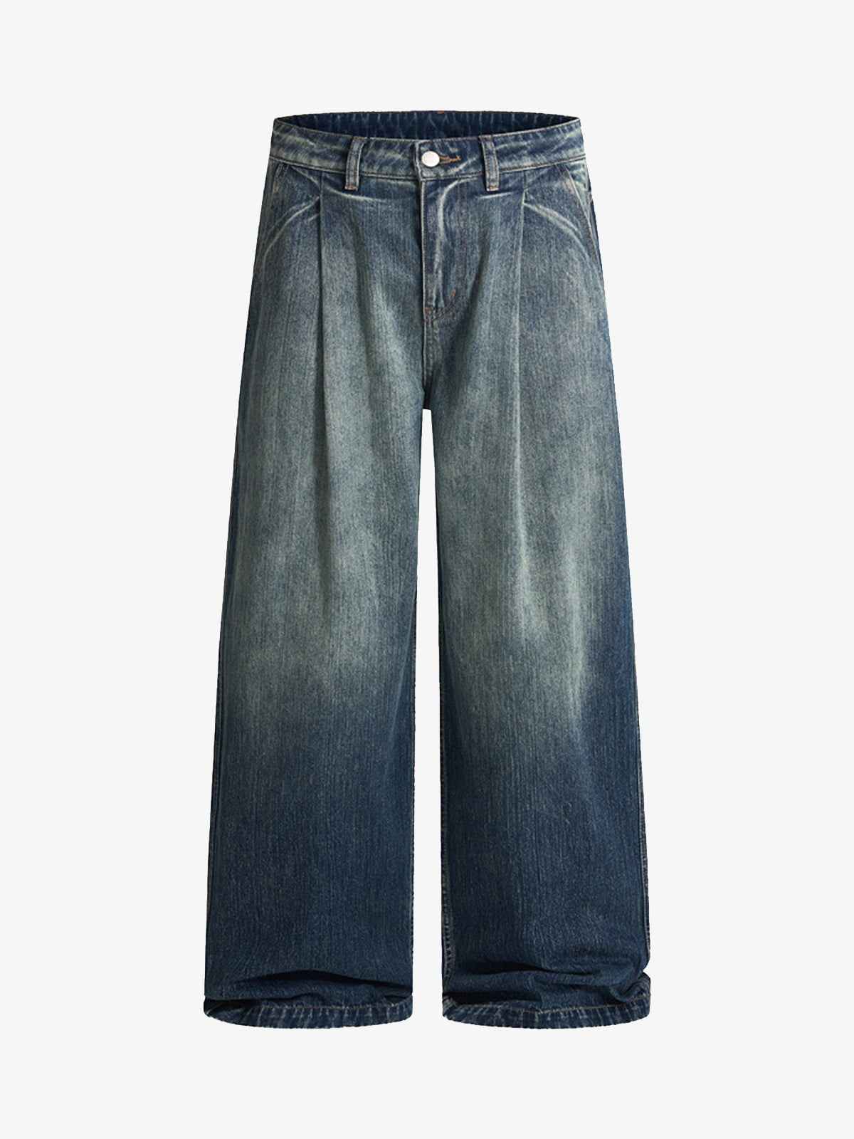 Vintage Pleated Fade Baggy Jeans