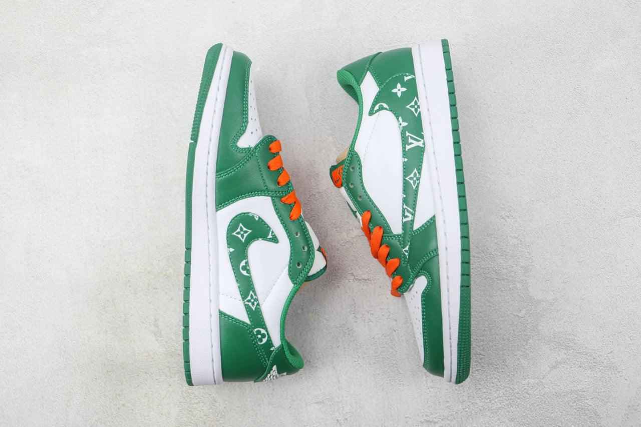 Custom Jordan 1 Low x LV DM7866 885 - Stylish Grey Sneakers SneakerNational