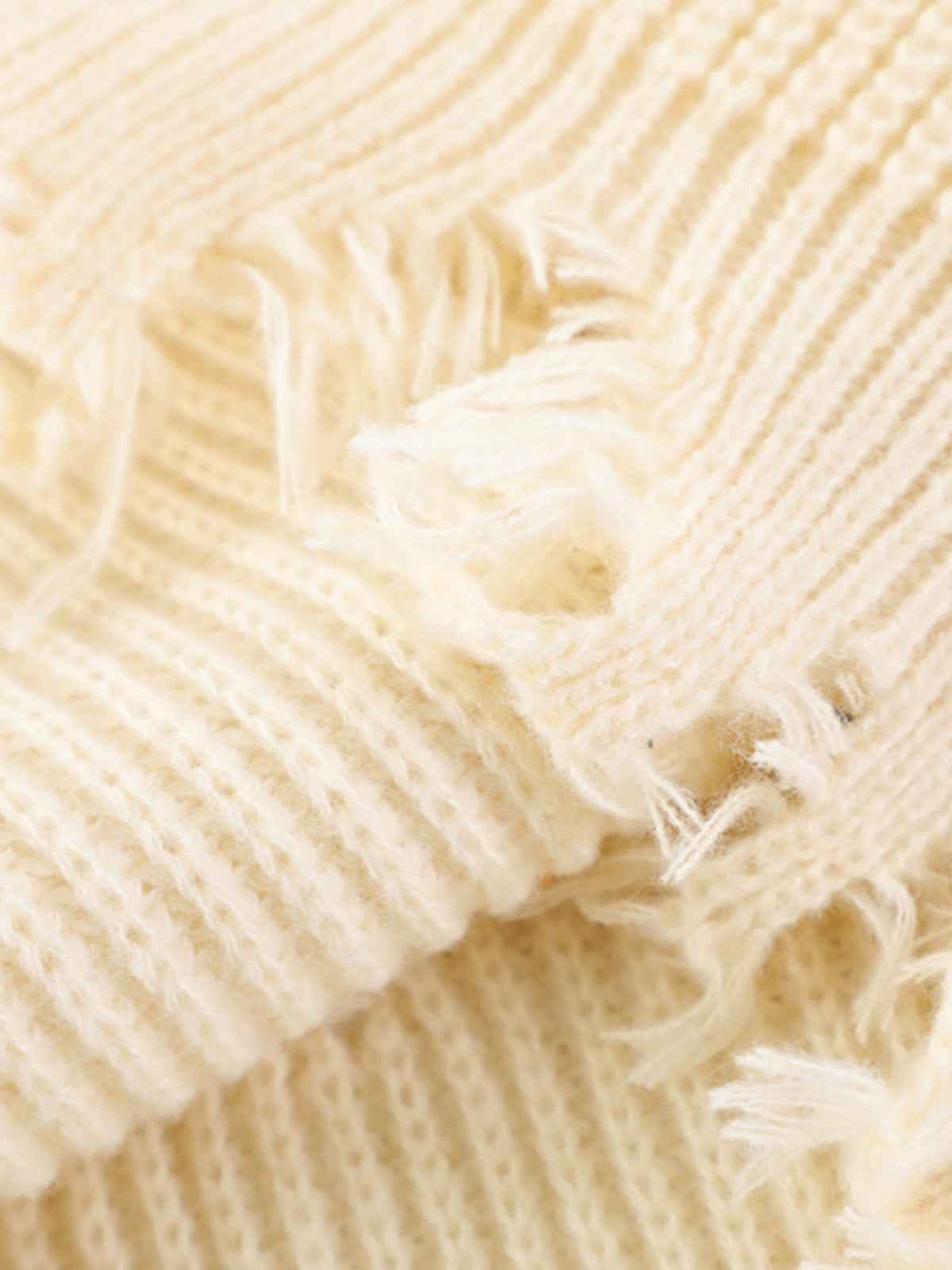 Cable Knit Crochet Hole Sweater