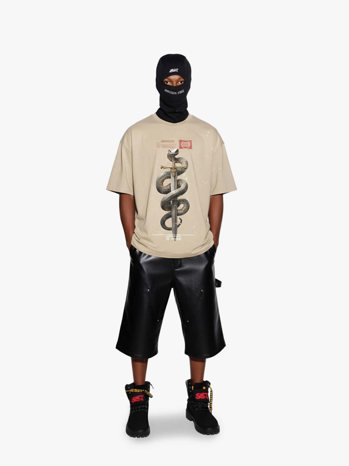 Snake and Sword Graphic T-Shirt - Luxuryurbanwear