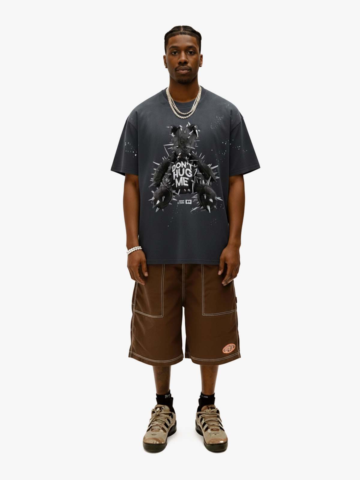 Spiked Bear Graphic T-Shirt - Luxuryurbanwear