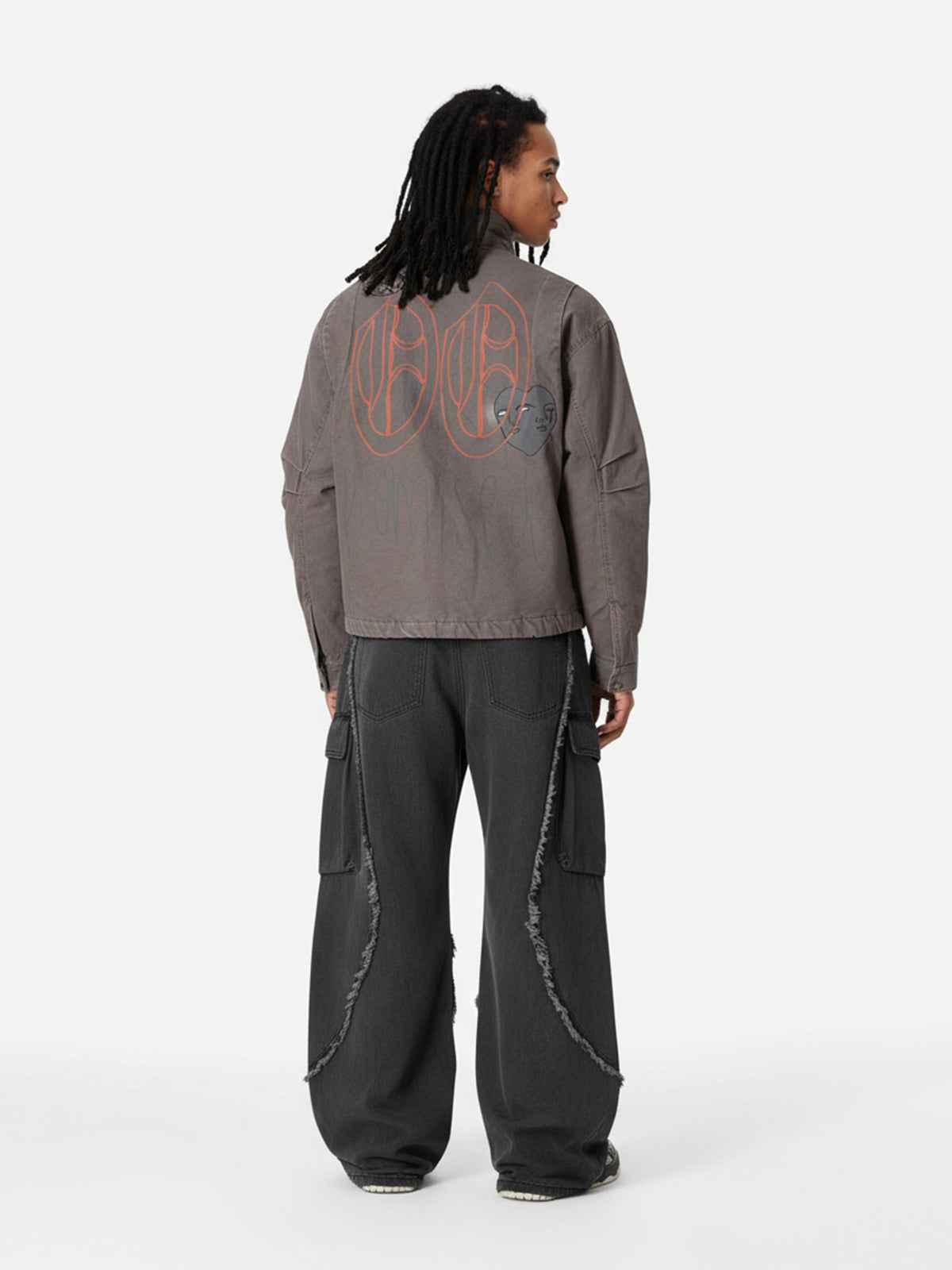 Retro Washed Distressed Deconstructed Patchwork Barrel Jeans