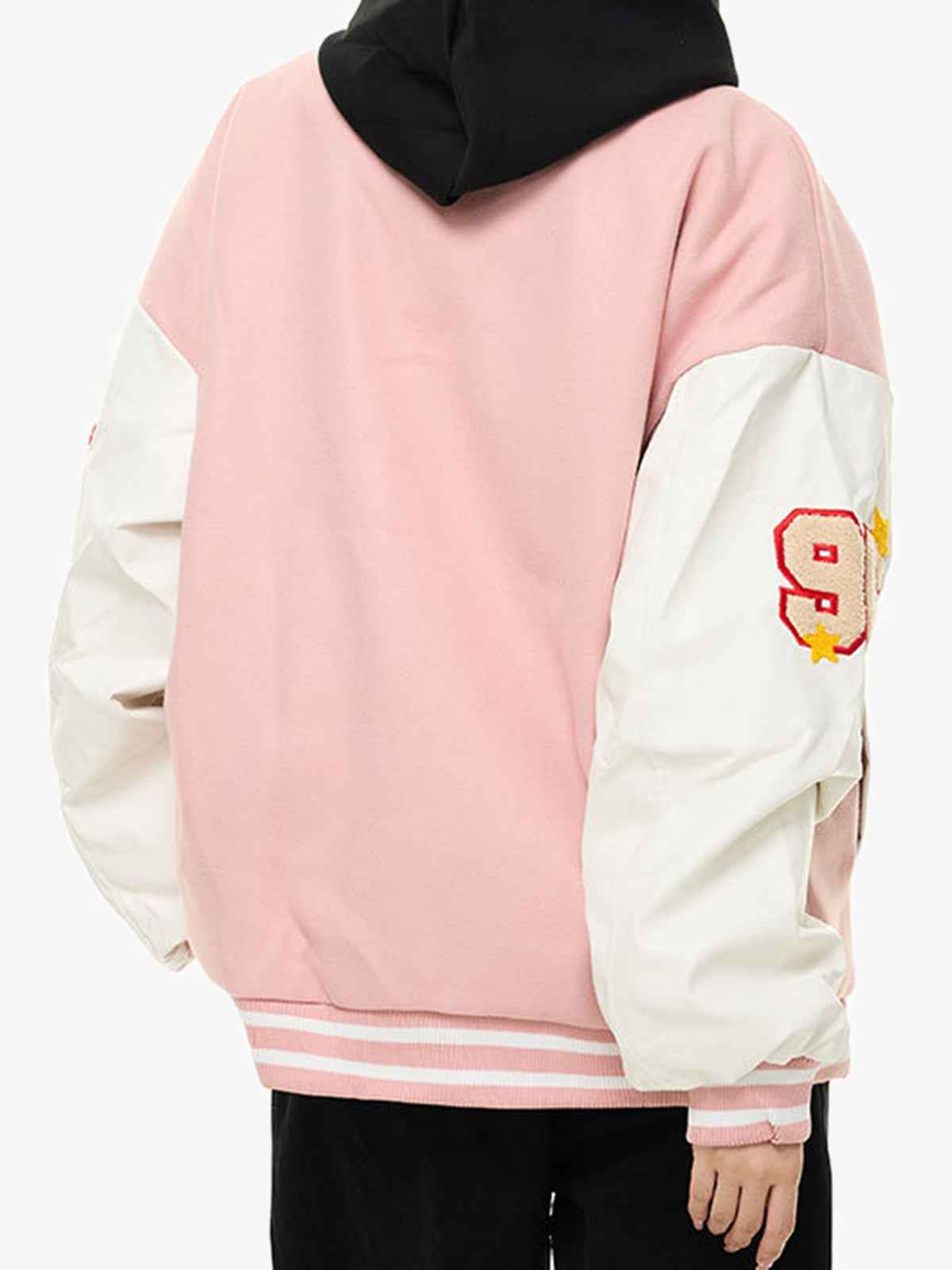Apple Flocking Embroidered Baseball Jacket - 2506