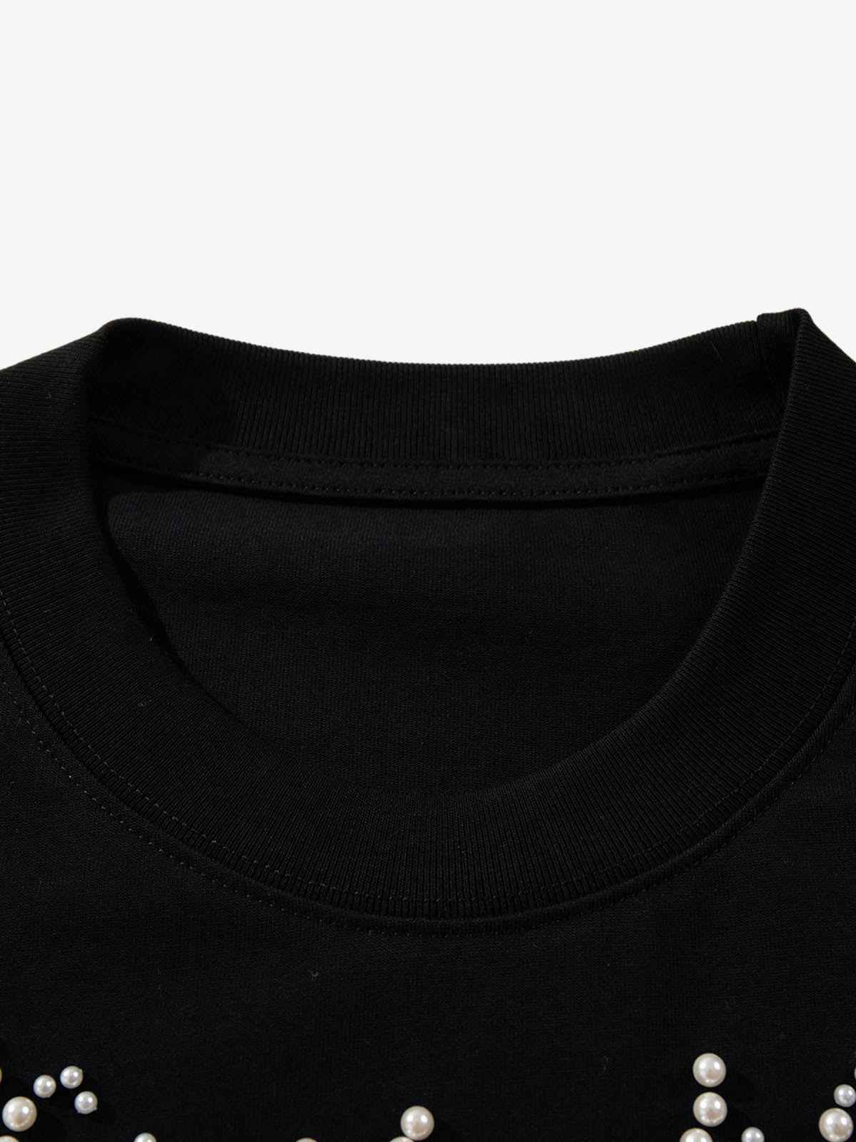 Sparkling Embellished Beaded Long Sleeve T-Shirt