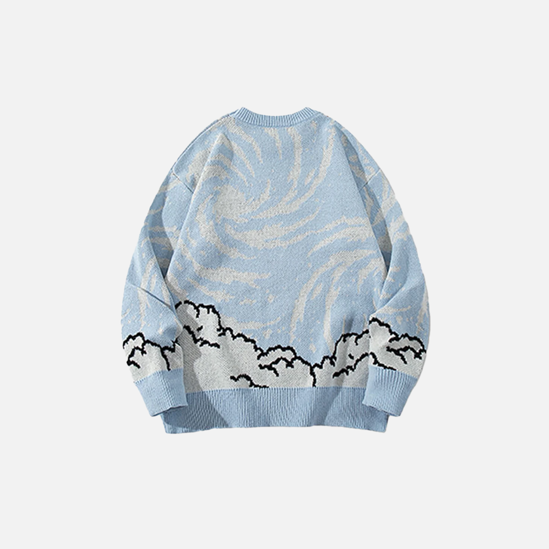 Oversized Streetwear Cartoon Graphic Knit Sweater - Luxuryurbanwear