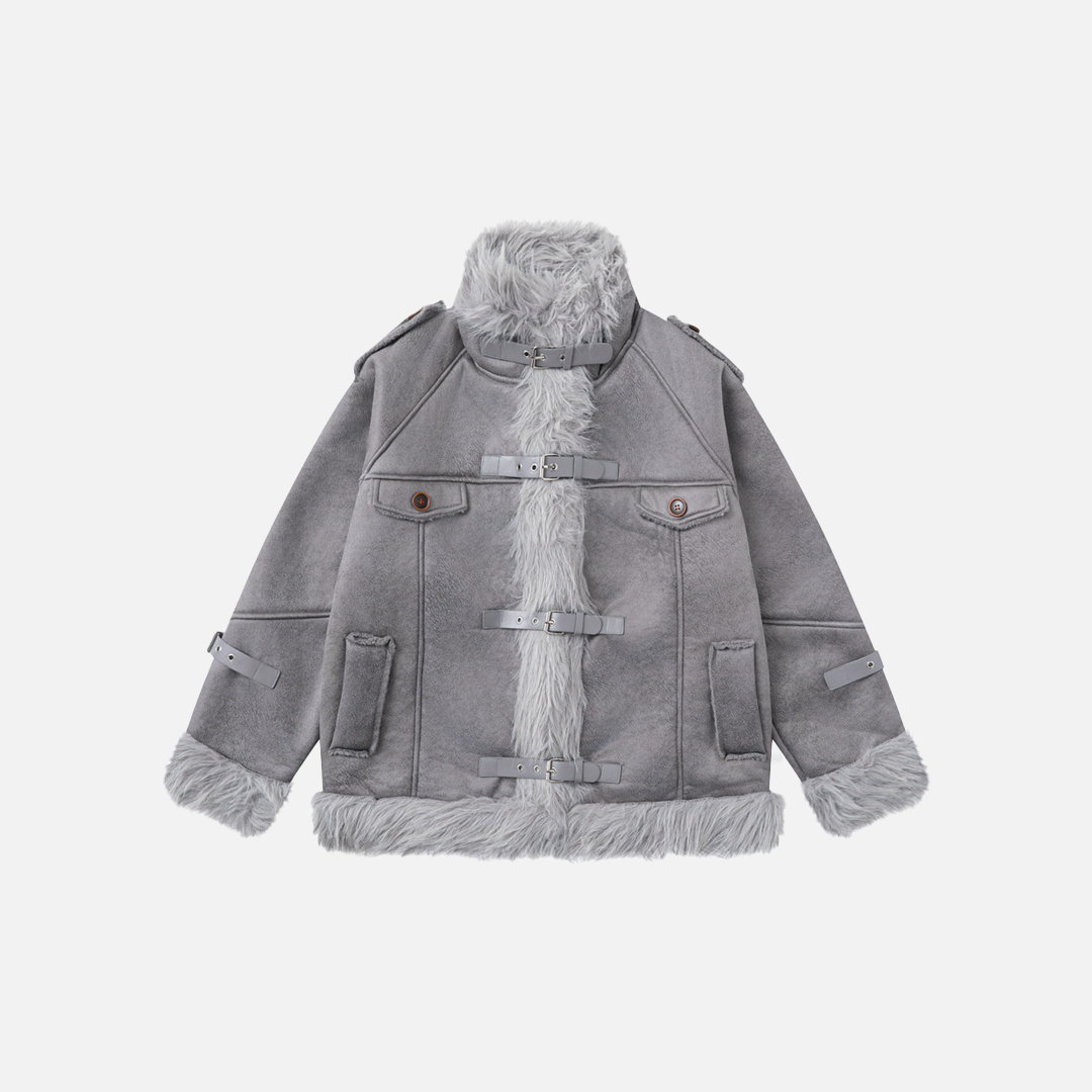 Winter Multi Pocket Thick High Neck Leather Jacket - Luxuryurbanwear
