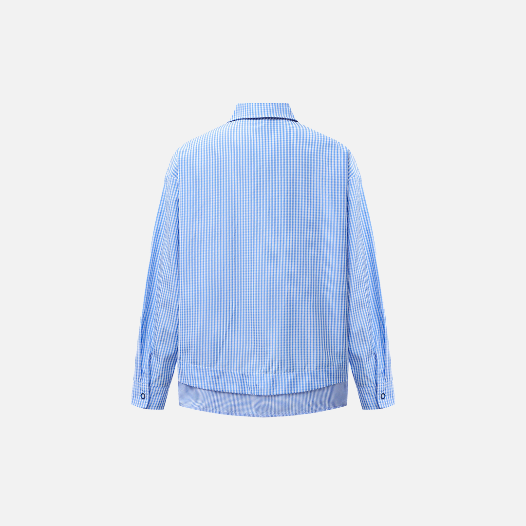 Warm Stylish Embroidered Plaid Long Sleeve Shirt - Luxuryurbanwear