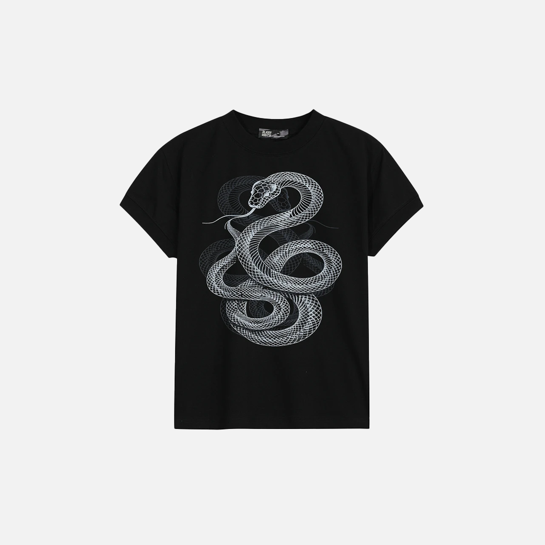 Hip Hop Snake Graphic Printed Short Sleeve T-Shirt - Luxuryurbanwear