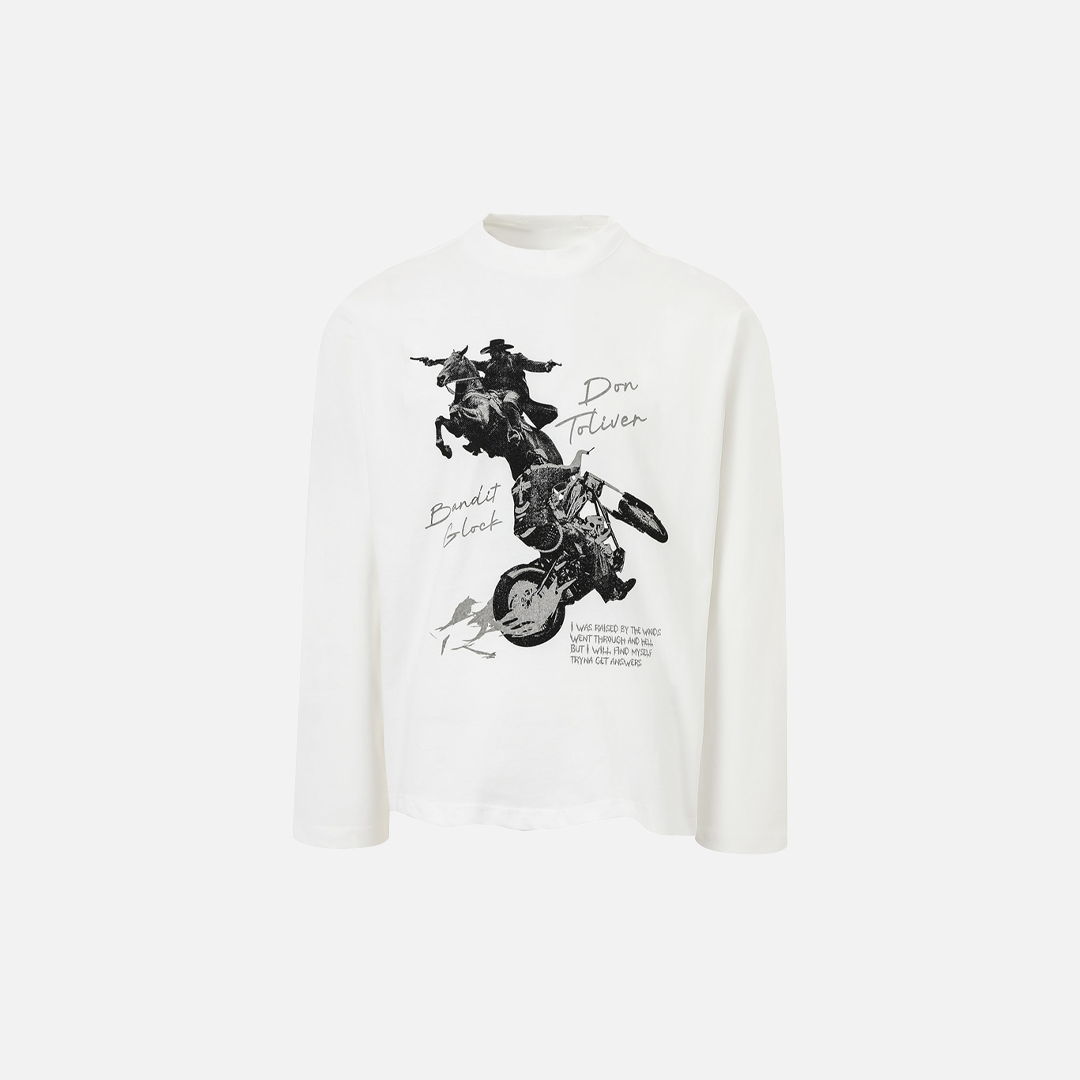 Trendy Knight Print Loose Long Sleeve T-Shirt - Luxuryurbanwear