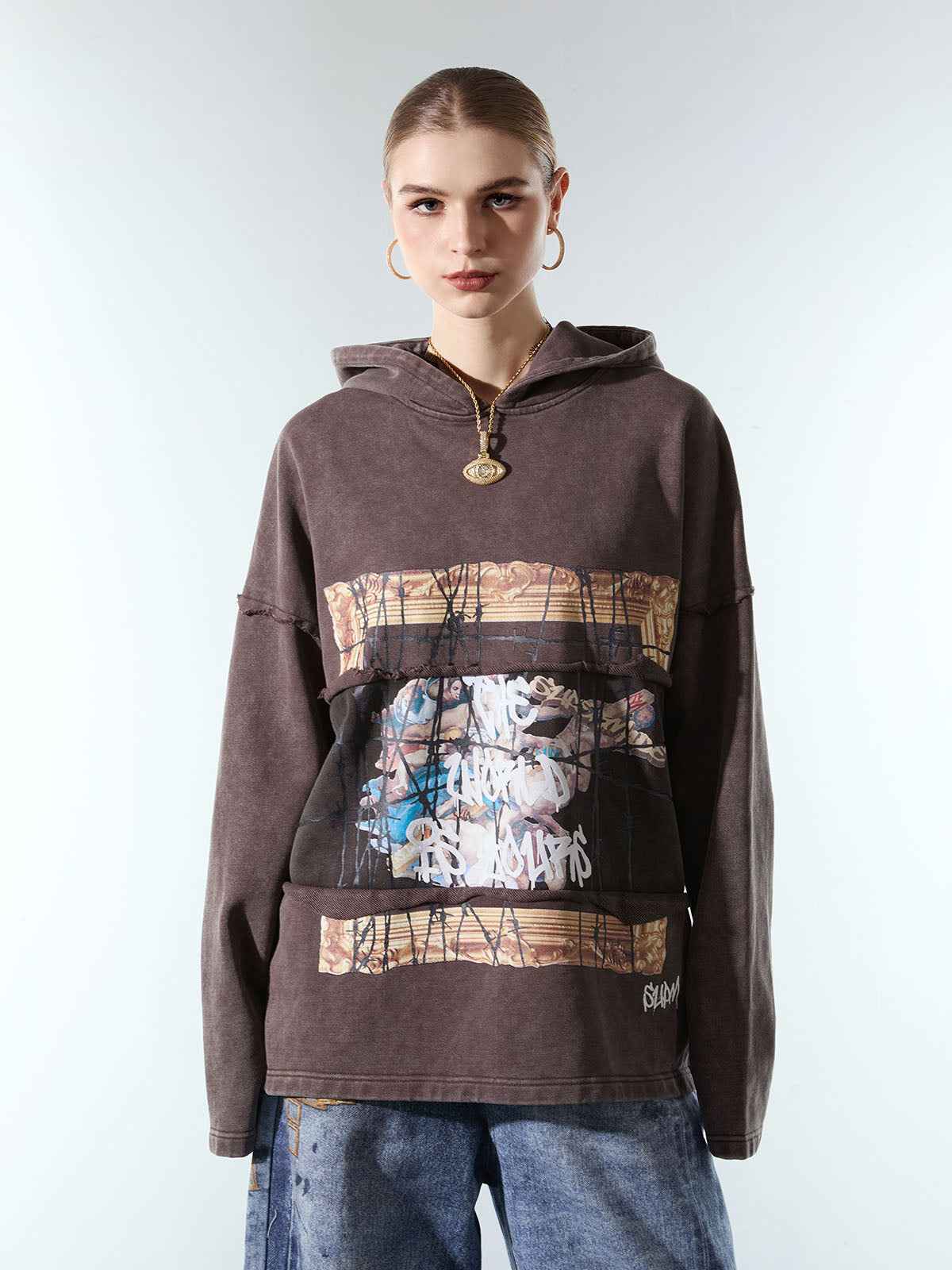 Distressed Thorn Destruction Painting Hoodie