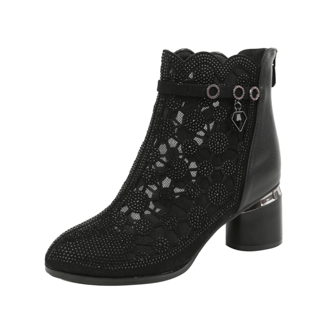 Dianne Women's Mesh Rhinestones Fashion Boots